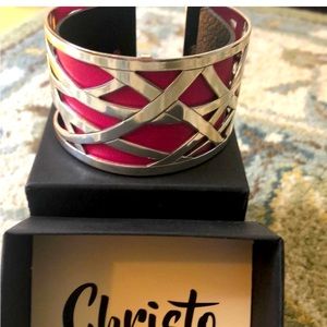 Silver cuff bracelet from the Christo collection by Brighton.